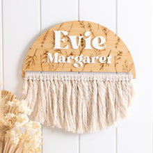 Load image into Gallery viewer, Macrame Floral Plaque