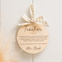 Load image into Gallery viewer, Definition of a teacher ornament