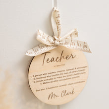 Load image into Gallery viewer, Definition of a teacher ornament