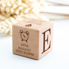 Load image into Gallery viewer, Wooden Birth Details Block
