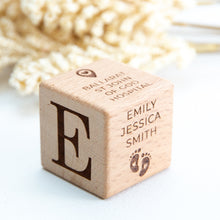 Load image into Gallery viewer, Wooden Birth Details Block
