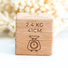 Load image into Gallery viewer, Wooden Birth Details Block
