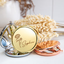 Load image into Gallery viewer, Birth Flower Compact Mirror
