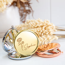 Load image into Gallery viewer, Birth Flower Compact Mirror
