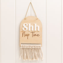 Load image into Gallery viewer, Nap time macrame sign
